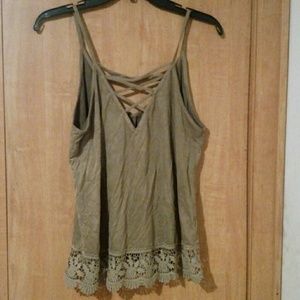 Faux suede tank top